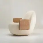 FronxVelvet Contemporary Sheesham Wood Leisure Chair - Ultimate Relaxation-1 pc - Image 4