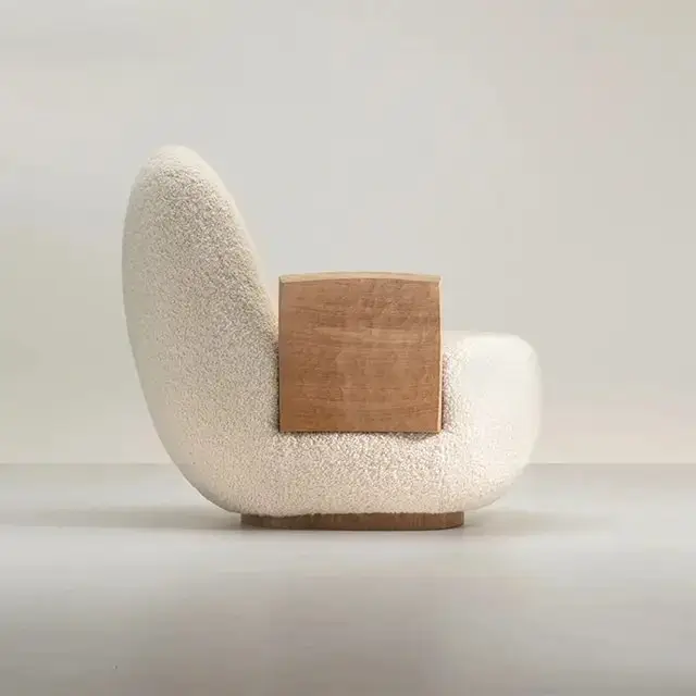 FronxVelvet Contemporary Sheesham Wood Leisure Chair - Ultimate Relaxation-1 pc - Image 5