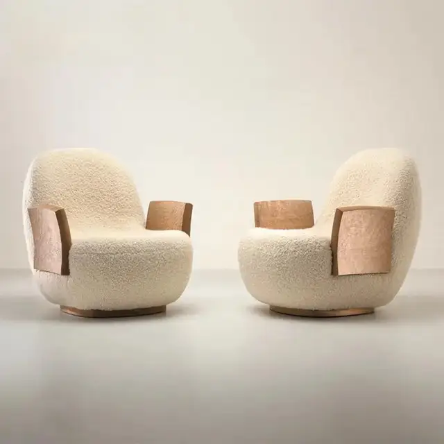 FronxVelvet Contemporary Sheesham Wood Leisure Chair - Ultimate Relaxation-1 pc - Image 2
