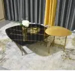 Rochelle Modern Style Italian Marble Top and Gold Finish Coffee Table - Image 5
