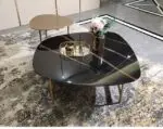 Rochelle Modern Style Italian Marble Top and Gold Finish Coffee Table
