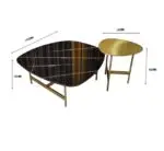 Rochelle Modern Style Italian Marble Top and Gold Finish Coffee Table - Image 6