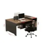 Hertfordshire Office Table: Spacious workstation with Drawer units - Image 4