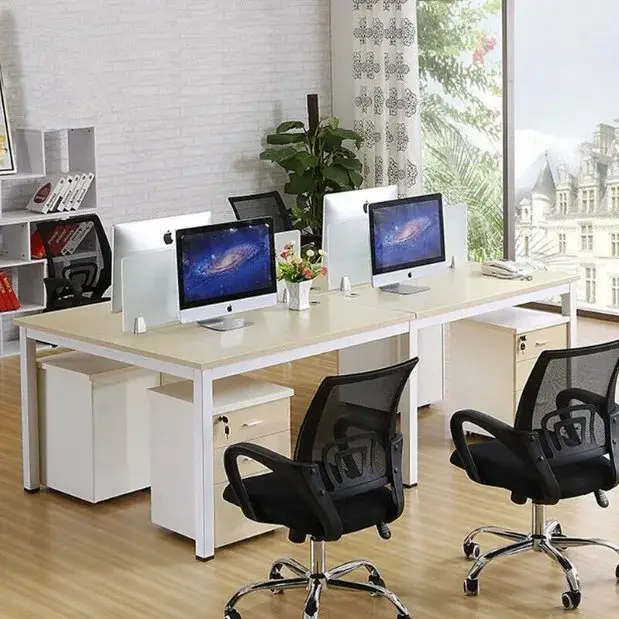 Kinmu Office Table: Spacious workstation with 2 Drawer units - Image 4