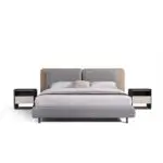 Supples Contemporary Minimalist style leatherette Upholstered King Size Bed - Image 4