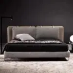 Supples Contemporary Minimalist style leatherette Upholstered King Size Bed