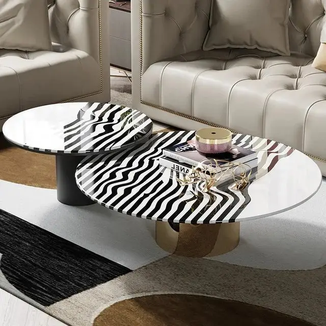 Alex Modern Design Round shape marble top luxury Coffee Table - Image 7