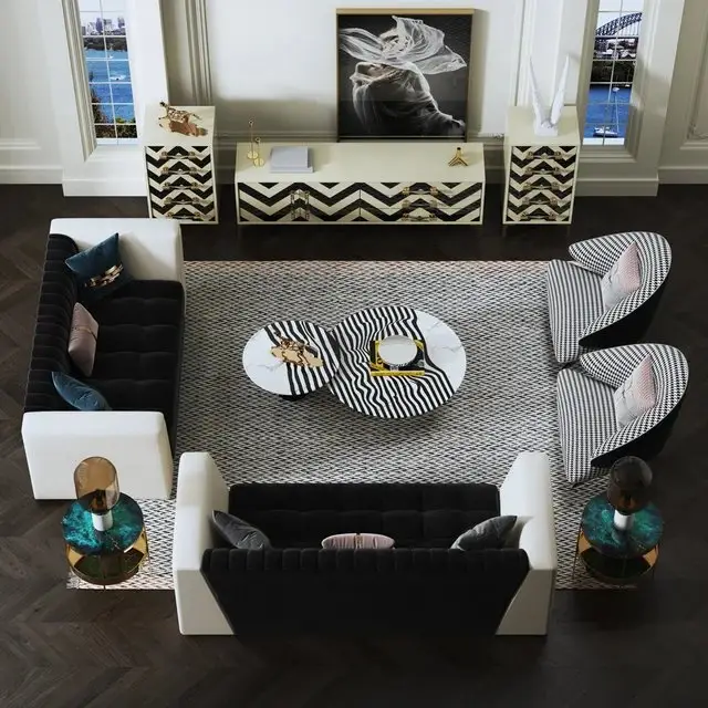Alex Modern Design Round shape marble top luxury Coffee Table - Image 2