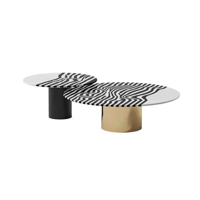 Alex Modern Design Round shape marble top luxury Coffee Table - Image 3