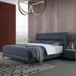 Wokhardst Contemporary Minimalist style leatherette Upholstered King Size Bed
