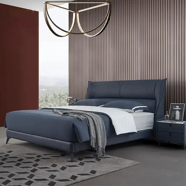 1000094386-1.jpg Wokhardst Contemporary Minimalist style leatherette Upholstered King Size Bed - Image 1