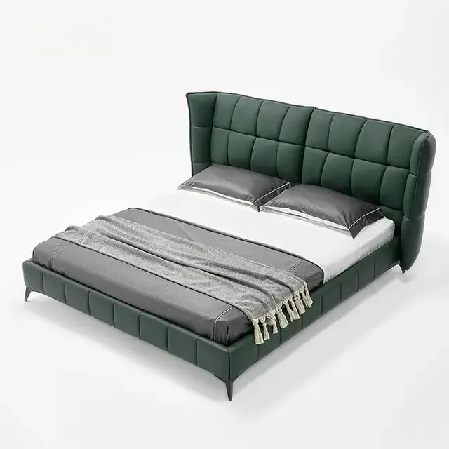 Alexa Grem Contemporary Minimalist style leatherette Upholstered King Size Bed - Image 5