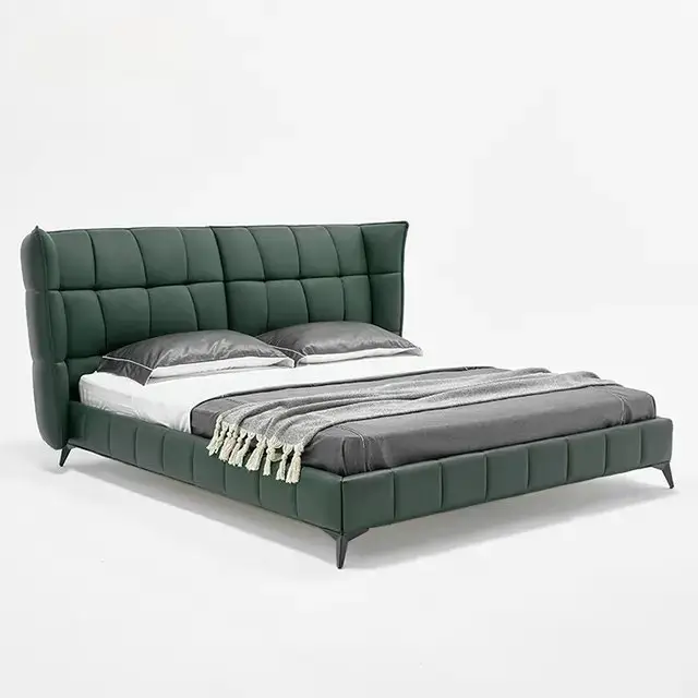 1000094393.jpg Alexa Grem Contemporary Minimalist style leatherette Upholstered King Size Bed - Image 1