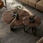 Cresenthem- Discover the Elegance: Flower Shaped Nesting Coffee Table Set - Image 6