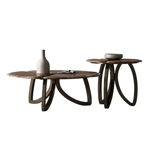Cresenthem- Discover the Elegance: Flower Shaped Nesting Coffee Table Set - Image 2