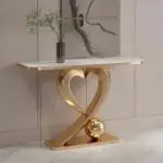 Fresca Stunning Stainless Steel Console Table with Heart-Shaped Base
