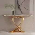 Fresca Stunning Stainless Steel Console Table with Heart-Shaped Base - Image 4