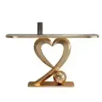 Fresca Stunning Stainless Steel Console Table with Heart-Shaped Base - Image 3