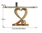 Fresca Stunning Stainless Steel Console Table with Heart-Shaped Base - Image 2