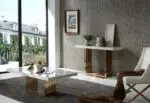 Othello Stainless Steel Console Table with Marble Top: Elegance Redefined - Image 4