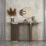 Casablanca Modern Gold-Finish Console Table - Sleek and Stylish - Image 2