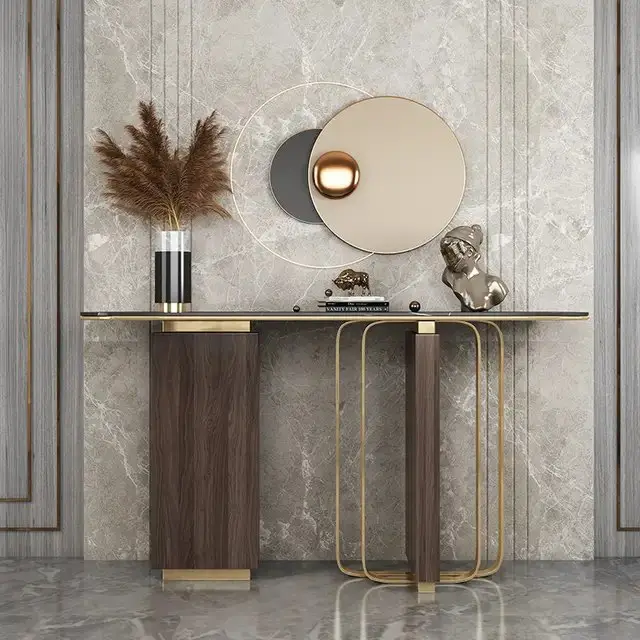 Casablanca Modern Gold-Finish Console Table - Sleek and Stylish - Image 2