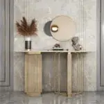 Casablanca Modern Gold-Finish Console Table - Sleek and Stylish - Image 3