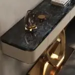 Beige and Gold Marble Console Table with French Designer Look - Image 5