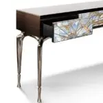 Luxury french classic style Living room console table Marble Metal base entry table - Image 3