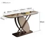 Oval Modern Design Console Table - Luxury Marble Top & Stainless Steel Frame - Image 5
