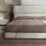 B-Bollant Beige Contemporary Minimalist style Velvet Upholstered King Size Bed - Image 4