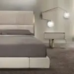 B-Bollant Beige Contemporary Minimalist style Velvet Upholstered King Size Bed - Image 3