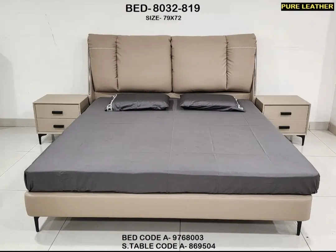 Luxora Beige King Size Bed - Contemporary Minimalist Velvet Upholstered Bed with Bedside Tables - Image 1