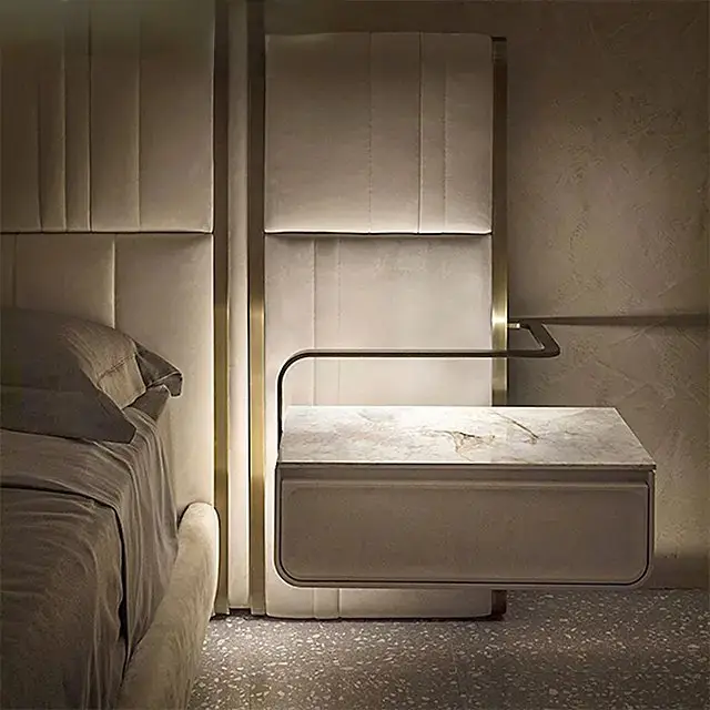 B-Bollant Beige Contemporary Minimalist style Velvet Upholstered King Size Bed Option 2 - Image 4