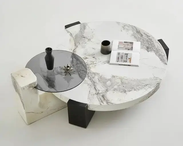 Lawrence Oak wood Nordic style coffee table - Image 5