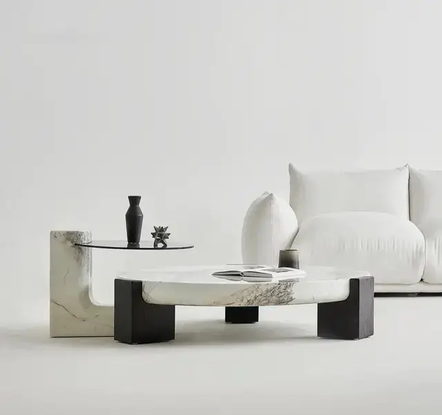 Lawrence Oak wood Nordic style coffee table - Image 7