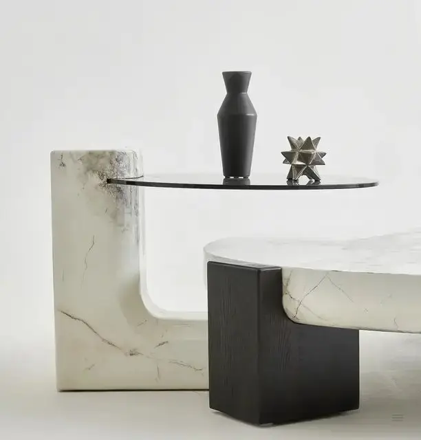 Lawrence Oak wood Nordic style coffee table - Image 4