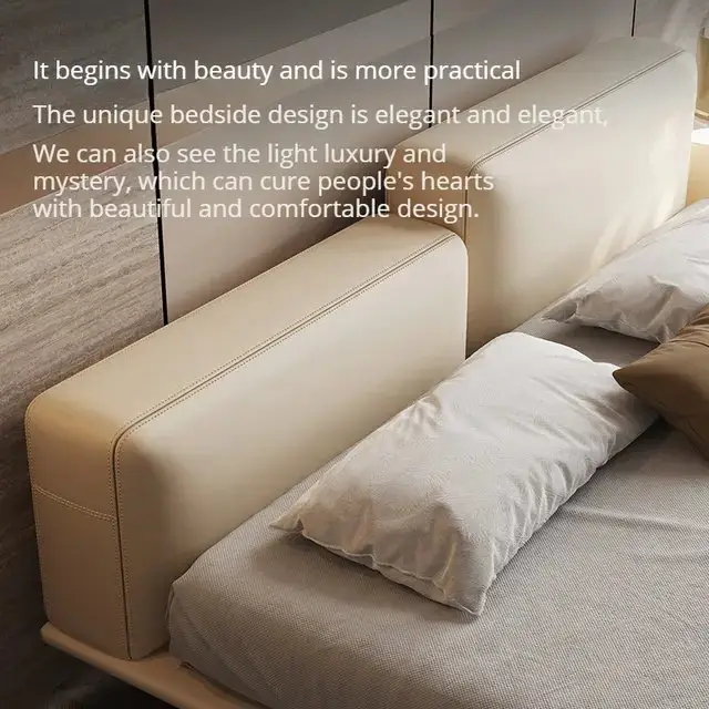 Wokhardst Contemporary Minimalist style leatherette Upholstered King Size Bed - Image 7