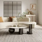Milano Luxe Italian Marble Coffee Table Set – Modern Design with Stainless Steel Legs - Image 2