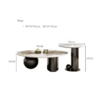 Milano Luxe Italian Marble Coffee Table Set – Modern Design with Stainless Steel Legs - Image 3