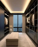Wellspring Plus 4 Door Wardrobe with Drawer and 1 Hanging Space (Grey)4 Door, With Drawer, Without Mirror, 1 Hanging Area, Grey Customizable Wardrobe Stainless Steel Handles High Gloss Shutters and fittings - Image 4