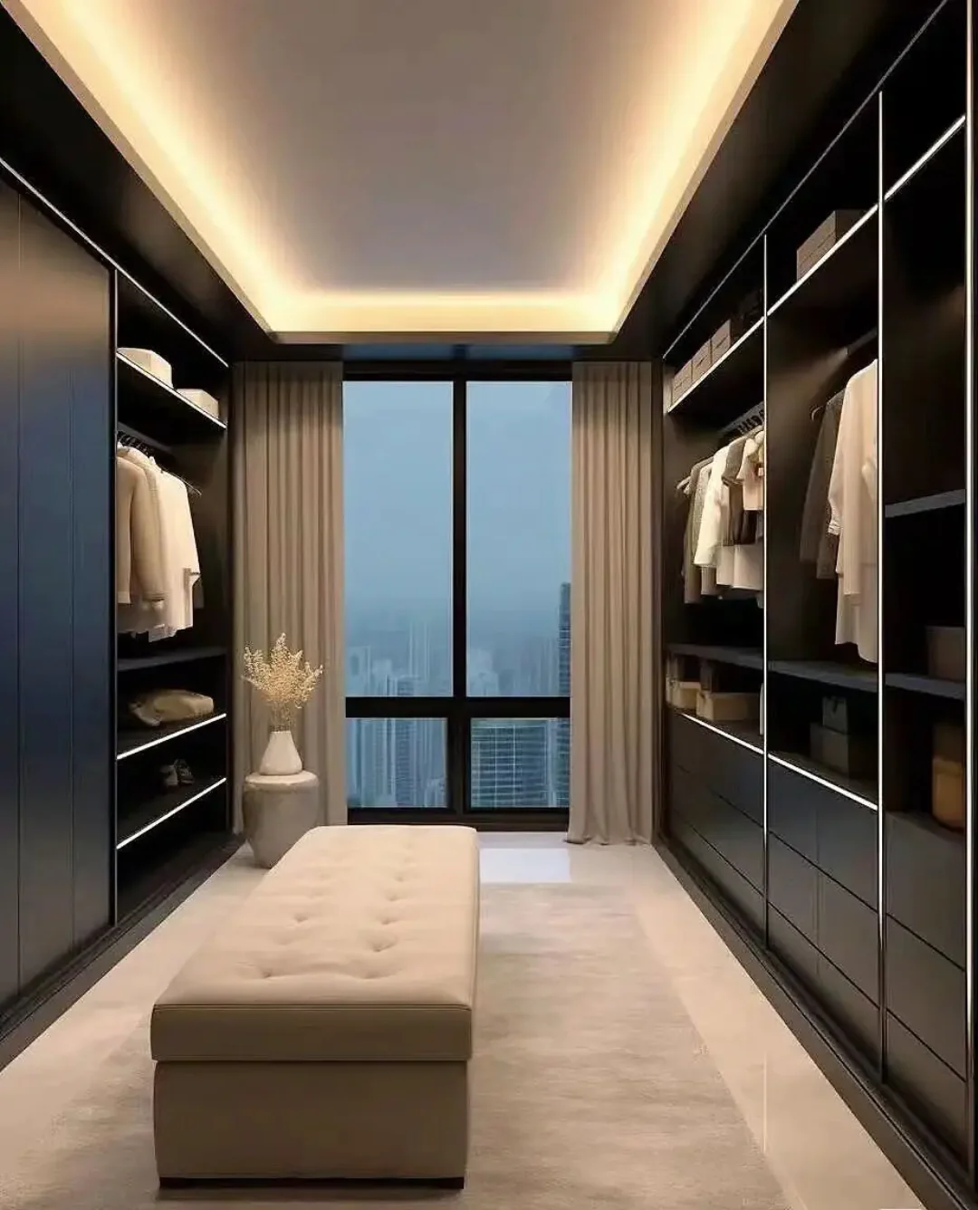 Wellspring Plus 4 Door Wardrobe with Drawer and 1 Hanging Space (Grey)4 Door, With Drawer, Without Mirror, 1 Hanging Area, Grey Customizable Wardrobe Stainless Steel Handles High Gloss Shutters and fittings - Image 4