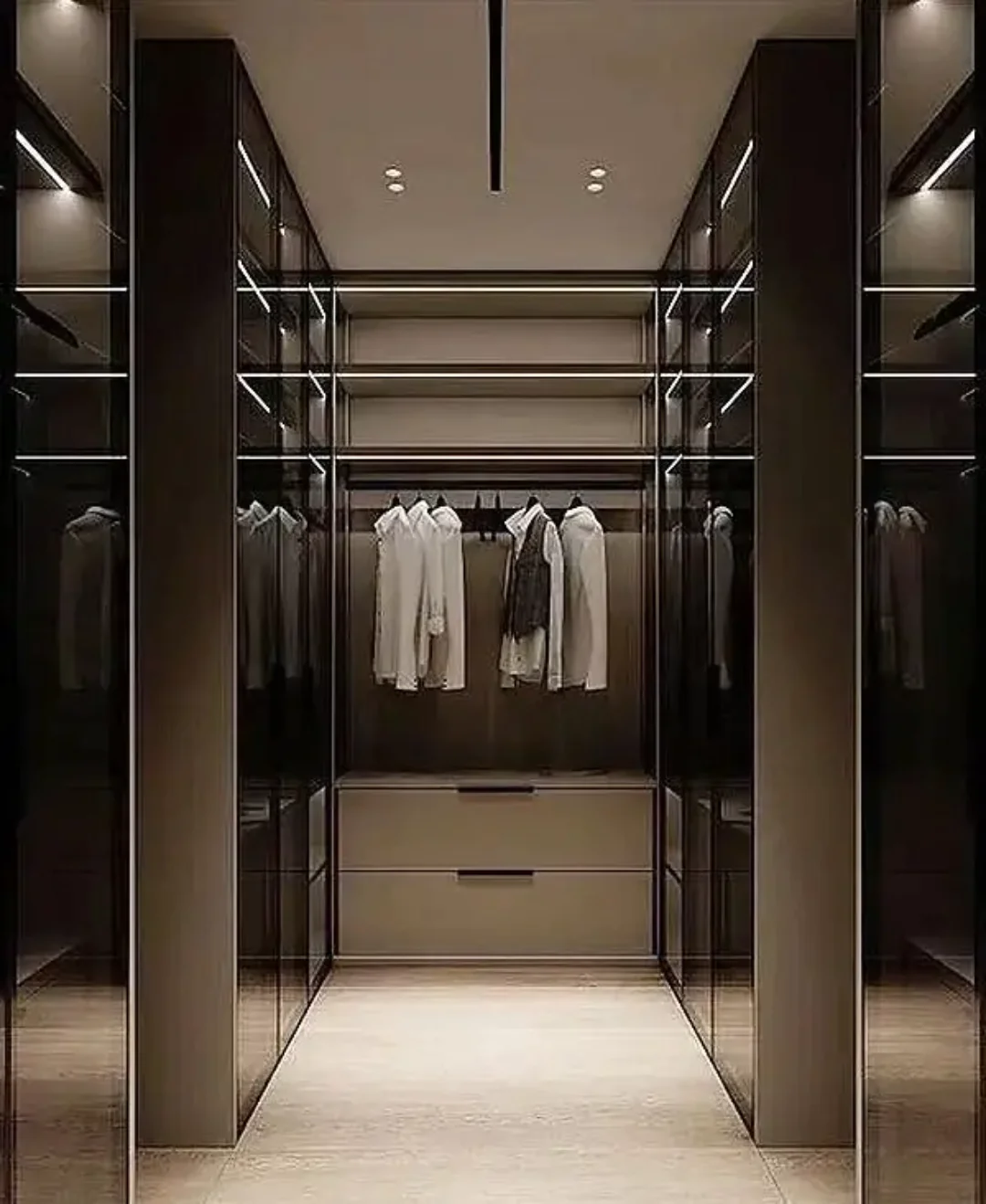 Wellspring Plus 4 Door Wardrobe with Drawer and 1 Hanging Space (Grey)4 Door, With Drawer, Without Mirror, 1 Hanging Area, Grey Customizable Wardrobe Stainless Steel Handles High Gloss Shutters and fittings - Image 5