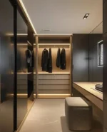 Wellspring Plus 4 Door Wardrobe with Drawer and 1 Hanging Space (Grey)4 Door, With Drawer, Without Mirror, 1 Hanging Area, Grey Customizable Wardrobe Stainless Steel Handles High Gloss Shutters and fittings - Image 2