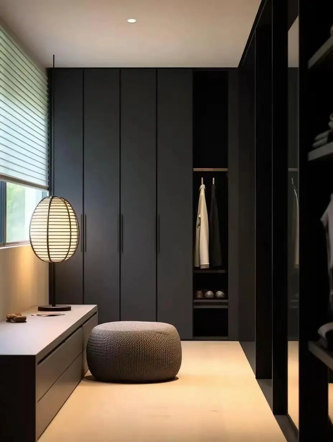 Storack Plasma 4 Door walk-in closet Wardrobe with Drawer and 1 Hanging Space (Grey)4 Door, With Drawer, Without Mirror, 1 Hanging Area, Grey Customizable Wardrobe Stainless Steel Handles High Gloss Shutters and fittings - Image 3