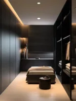Storack Plasma 4 Door walk-in closet Wardrobe with Drawer and 1 Hanging Space (Grey)4 Door, With Drawer, Without Mirror, 1 Hanging Area, Grey Customizable Wardrobe Stainless Steel Handles High Gloss Shutters and fittings - Image 4