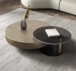 Jetta Minimalist Round Italian veneer Coffee Table Set - Luxurious Nordic Design - Image 4