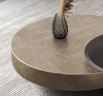 Jetta Minimalist Round Italian veneer Coffee Table Set - Luxurious Nordic Design - Image 5