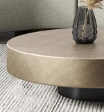 Jetta Minimalist Round Italian veneer Coffee Table Set - Luxurious Nordic Design - Image 2