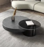 Jetta Minimalist Round Italian veneer Coffee Table Set - Luxurious Nordic Design - Image 3